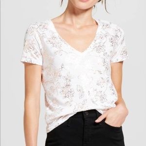 Rose Gold Floral Tee Shirt